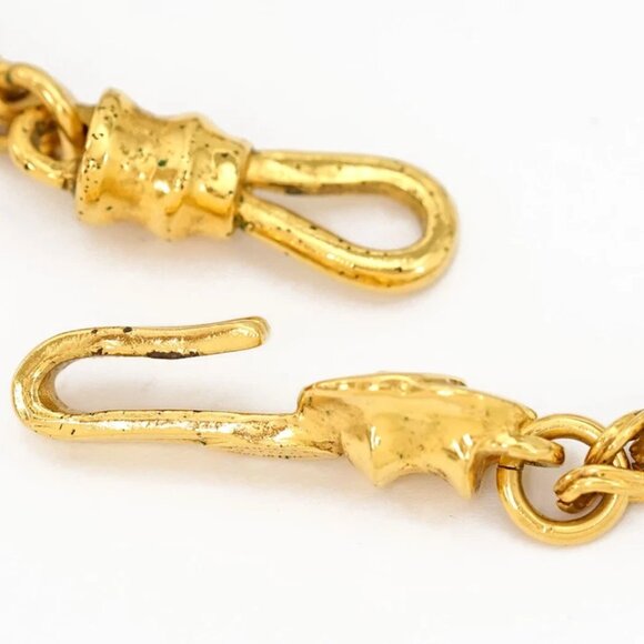 CHANEL CC Logo Loupe Pendant Necklace 33" Gold Tone 95A Auth w/Box - Picture 6 of 11